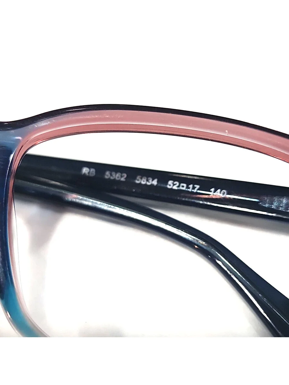 Ray Ban RB5362 5834 Glossy Blue Fade Square Eyeglasses Frame 52-17 140